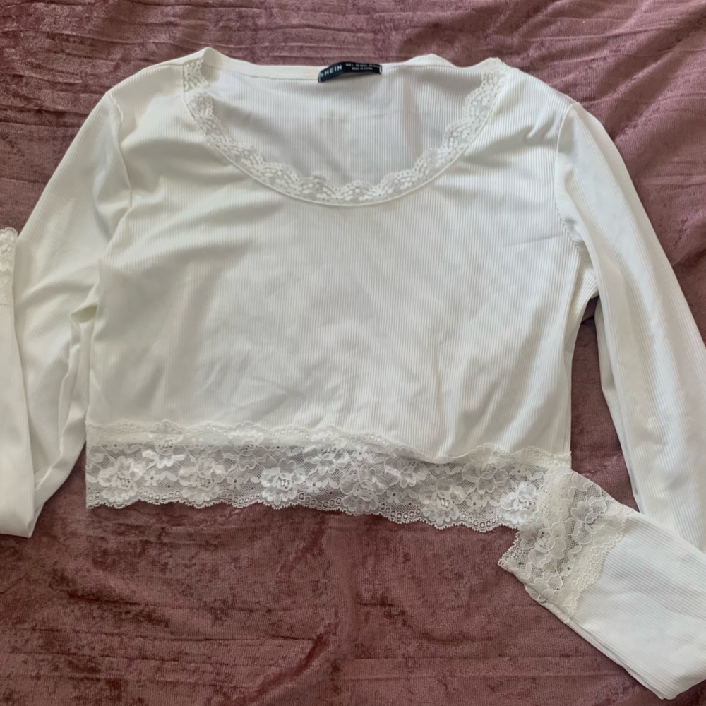 white lace long sleeve